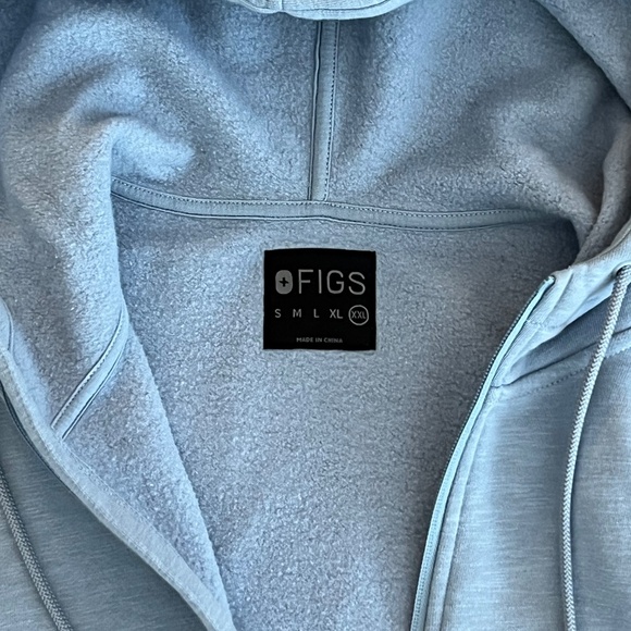 FIGS Scrubs Full Zip Hoodie Jacket Light Blue Women XXL - Picture 2 of 4